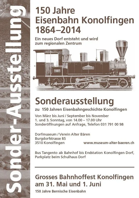 Ausstellungsplakat «150 Jahre Eisenbahn Konolfingen»