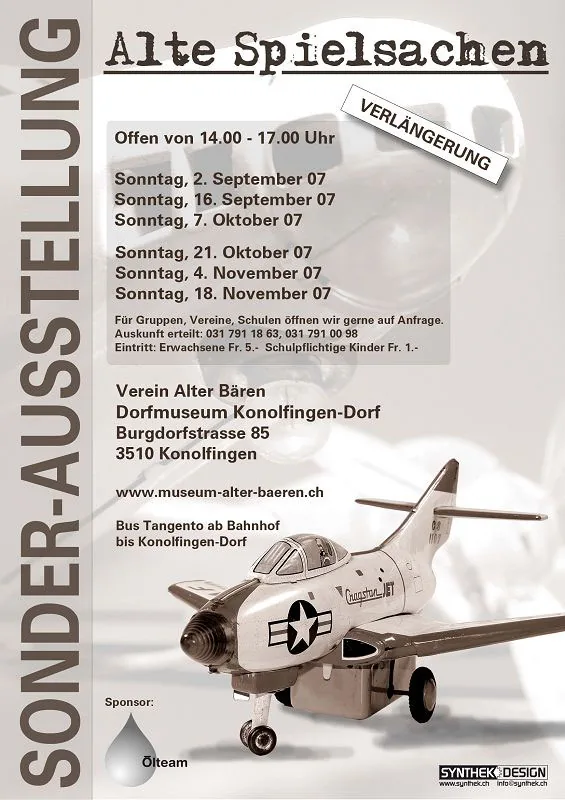 Ausstellungsplakat «Alte Spielsachen»