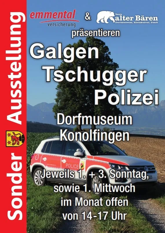 Ausstellungsplakat «Galgen, Tschugger, Polizei»