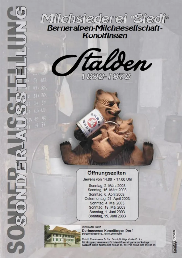 Ausstellungsplakat «Milchsiederei «Siedi» Stalden»