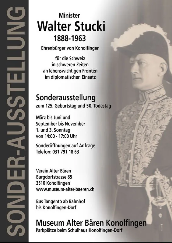 Ausstellungsplakat «Minister Stucki»