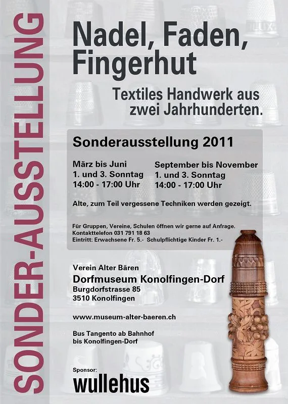 Ausstellungsplakat «Nadel, Faden, Fingerhut»